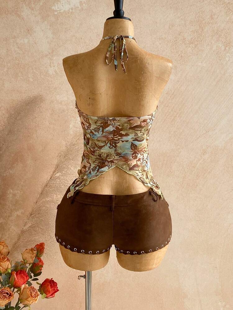 Soleia Women's Asymmetrical Hem Camisole With Seashell Decor, Suitable For Beach Vacation, Summer, Holiday, Easter, Music Festival, Boho,Summer Outfit For Women , Festival Outfits, Graduation,Vacation Outfits Women,Work Outfits For Women , Beach Outfit For Women,Summer Top - Multicolor - View 2