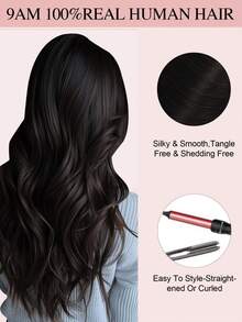 9AM Hair 接发 4 件装，含 8 个接发夹 直发夹接发 100% 真人发色 1B# 自然黑 12-18 英寸双纬隐形接发 雷米天然真人发 适合女性 女孩日常全头使用 接发 运动 度假 旅行 节日 舞会 户外 角色扮演 校园 学校 海滩 婚礼 露营 假日装扮 夏季装扮 度假氛围 魅力 优雅休闲 Y2K 时尚风格 SS25 关键词 - S1B - 查看 10