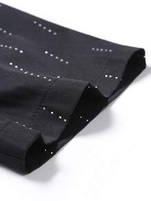 STYNVO 男士夏季休闲百搭水钻装饰衬衫 - 黑色 - 查看 4