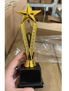 1个金色奖杯星形塑料奖杯工艺纪念品歌舞比赛奖励奖杯学校奖励用品 - 彩色 - 查看 12