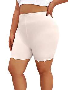 SHEIN LUNE Set de 3 piezas: pantalones cortos con volantes de encaje + leggings talla grande para mujer - Multicolor - Ver 4