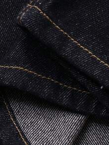 DAZY Bộ áo không tay và quần jeans dáng rộng phong cách retro dành cho nữ. - Màu xanh lam - Xem 3