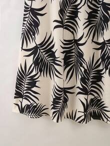 Lyxana Women's Palm Leaf Print Skirt, Vacation Style - Multicolor - View 4