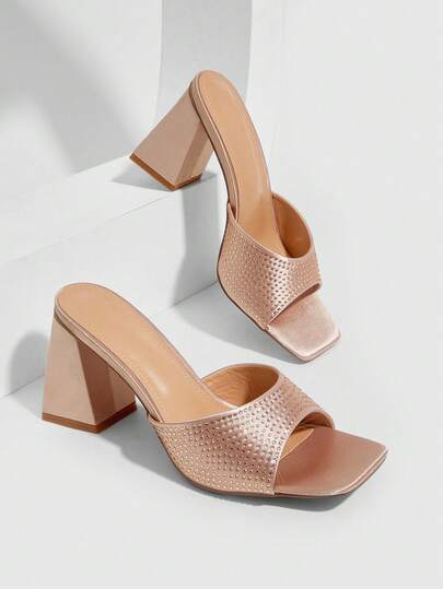 CUCCOO SZL Giày nữ, giày cao gót thời trang đơn giản mới, phối màu đẹp, chất liệu vải, gót dày, kiểu dáng đặc biệt, mũi vuông, đính kim tuyến, đá lấp lánh, gợi cảm, đa năng, phù hợp đi làm, lễ hội, xuân hè, bốn mùa, công sở, tiệc tùng, hẹn hò, thời trang đường phố, sandal cổ điển, giày nữ thanh lịch.