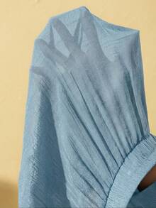 Swim Lushoire Bamboo Fiber Beach Vacation Comfortable Versatile Plus Size Shorts & Coverup - Baby Blue - View 8