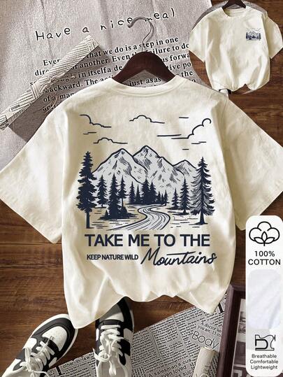 EMERY ROSE Camiseta de manga corta de cuello redondo casual con estampado de letras y gráficos para mujer, verano