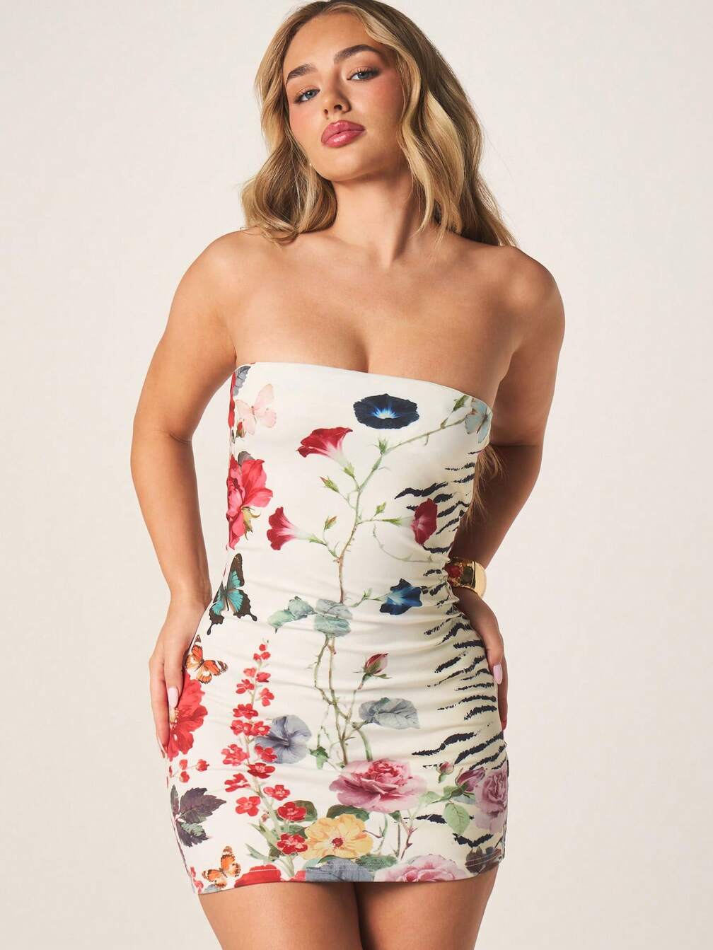 bandeau mini dress Bodycon In Ivory | EGO US Its perfect for a glam Ray Bandeau Silk Mini Dress