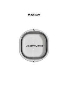 Three-Size Collapsible Basin – Portable Hand And Foot Bath Multi-Functional Plastic Bucket With Frame Rectangular Design, Durable Plastic Material, Including Mop Bucket, Suitable For Travel And Laundry Use, Foldable Basin, Portable Outdoor Travel Household Basin, Student Dormitory Basin For Washing Face And Feet, Washing Basin For Laundry. - Grey - View 8
