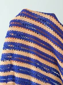 Swim Vcay 针织提花条纹面料侧抽绳女裙 - 藍色 - 查看 8