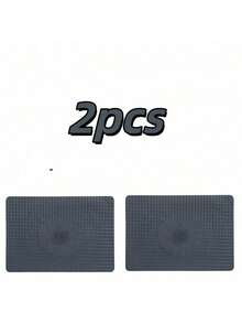 2 piezas/4 piezas Manteles individuales de cuero tejido premium en diseño cuadrado azul-gris, manteles resistentes al calor perfectos para la decoración de la mesa de comedor del hogar, la cocina y el hotel - Azul-gris - Ver 5