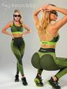 Innovista Seamless Women Green Textured Sport Set Removable Cups Mesh Ventilation High-Waisted Leggings & Crop Top For Outdoor Yoga Indoor Cycling Boxing Running Commute Peloton Australian Open Fitness Glow Up January Gym Motivation Valentine Essentials Active Lifestyle Wear Gym Women Sets Sports Women Sets Seamless Set