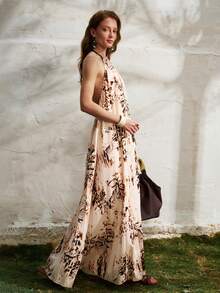 Airaco Vestido plisado con estampado animal, elegante y de moda, estilo de vacaciones para el verano - Multicolor - Ver 6