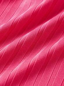 Heart Print Button Front Cami Top & Tie Front Shorts PJ Set / Pajama Set - Hot Pink - View 7