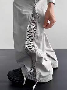 Manfinity Hypemode Pantalones casuales versátiles para hombres con parches y cremallera lateral calada - Gris - Ver 6