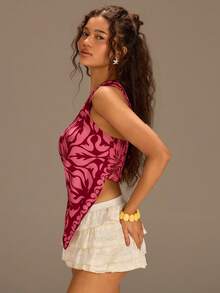 Athîral 女士休闲印花无袖背心 - 彩色 - 查看 6