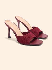 CUCCOO BASICS Sandalias con tacón para mujer - Burdeos - Ver 5
