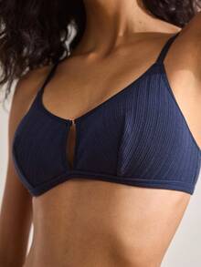 Ocili 轻薄棉质无钢圈文胸，性感时尚的欧美风格 - 藍色 - 查看 2