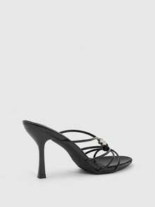 CUCCOO SZL Women Shoes Spring And Summer New Black Round Toe Stiletto Thin Strip Women's High Heel Sandals Slippers Fashionable And Comfortable Versatile Sexy Party Nightclub Women's Sandals Women's Shoes - Black - View 8