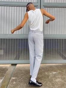 Ngobest Haus Ngobest Haus Men'S Skinny Fit Business Suit Pants - Grey - View 2