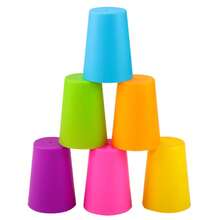 2pcs Children'S Cup Stacking Game: An Educational Early Childhood Game Suitable For Both Children And Adults. This Is A Fast-Paced, Two-Player Game That Can Be Played Indoors, In The Classroom, Or On The Go. It Trains Cup Stacking Skills While Also Being Competitive. - Multicolor - View 4
