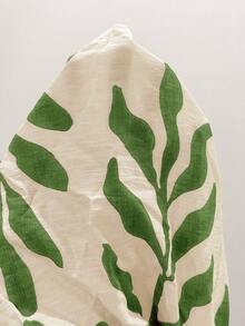 EMERY ROSE 大码女式休闲度假树叶印花连体裤，带口袋，春夏款 - 綠色 - 查看 10