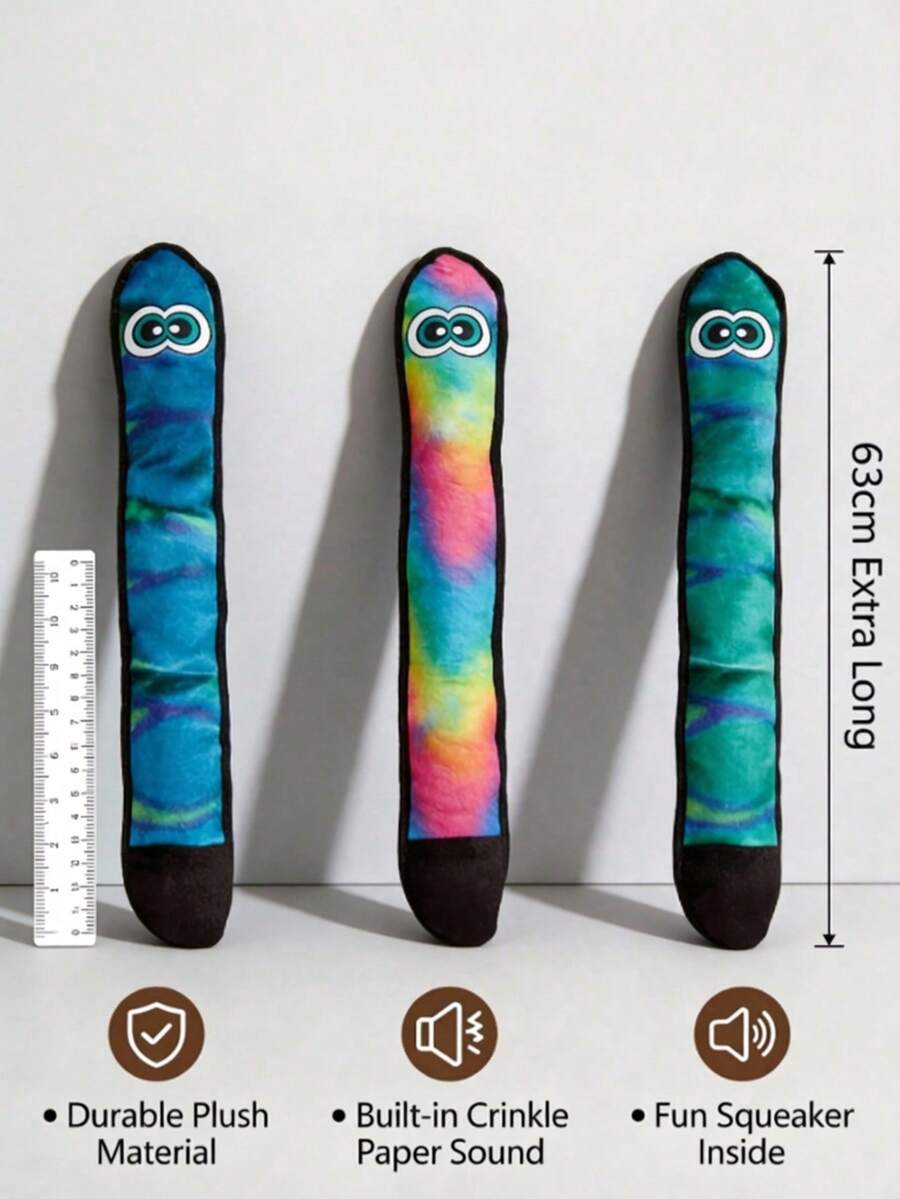 PETSIN Cute Cobra Shaped Plush Dog Toy With BB Sounds, Interactive Play For Dogs - Multicolor - View 1