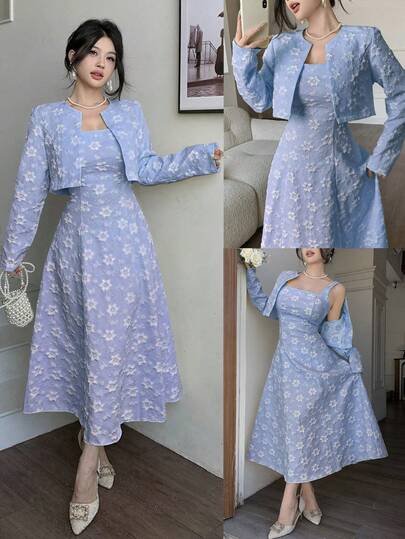 Modelyn Elegant Outdoor Ladies Jacquard Suit