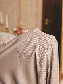 SHEIN Southern French Style V-Neck Contrast Trim Short Sleeve & Pants Women Pajama Set - Khaki - View 8