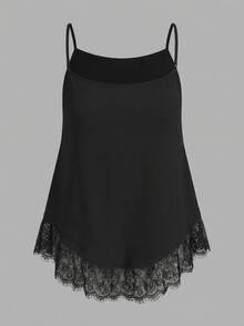 SHEIN EZwear 2件套女士休闲95%棉加大码吊带背心，黑白两色 - 黑與白 - 查看 7