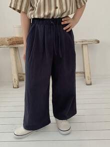 DAZY Toddler Boys' Plain Simple Casual Pants - Navy Blue - View 5