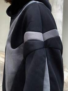 Ngobest Haus Ngobest Haus 男士针织休闲日常宽松长袖连帽卫衣，适合上学、秋季、冬季穿着，情侣款 - 黑色 - 查看 3