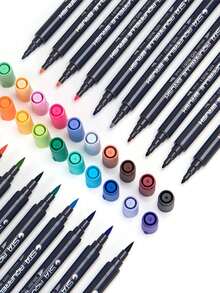 80 Colors Water-Soluble Dual-Tip Marker Pens, 12/24/36/48/80 Pcs Art Markers For Students, Drawing, Anime, Sketching & Fashion Design - multicolor - View 2