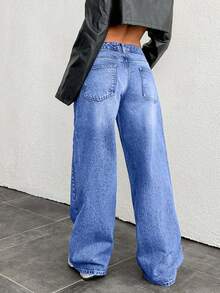 EURMUSE LOW RISE WIDELEG VINTAGE WASK Y2K JEAN - Dusty Blue - View 2