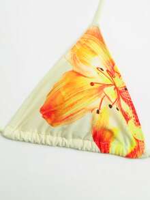 Swim Oasis 3件套女士夏季沙滩度假休闲套装，印花泳衣，丁字裤，网纱系带沙滩裙，波西米亚风 - 彩色 - 查看 7