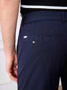 Officeau 男士字母刺绣口袋直筒休闲裤，修身时尚百搭，适合送给丈夫、男友，也适合朋友外出、聚会等场合。 - 寶藍色 - 查看 4