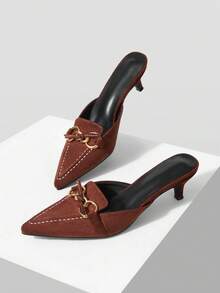 Mnmlis Women's Fashion High Heel Shoes - Coffee Brown - View 5
