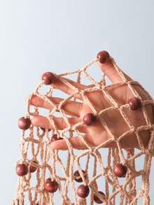 Soleia Beach Style Hollow Knit Camisole Top + Mini Skirt Set - Khaki - View 7