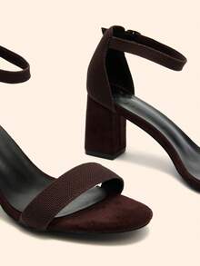 CUCCOO BASICS Women Heeled Sandals Summer Shoes - Coffee Brown - View 3