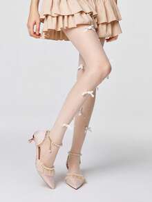 ROMWE Kawaii Elegant Pearl Wedding High Heels - Champagne - View 2