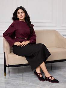 Sleekvia Sapatos mocassim femininos franceses retrô, simples, elegantes, de bico redondo, versáteis, confortáveis e sem salto. - Preto - Ver 2
