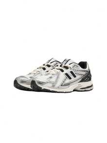 Men's Casual Athletic Shoes Silver White M1906 - SILVER METALLIC with WHITE and Sea Salt - View 2