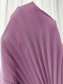 Modelyn Vestido de mujer de unicolor con cintura fruncida y abertura lateral, elegante para fiestas y eventos - Rosa vieja - Ver 10