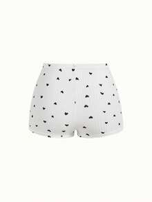 SHEIN Heart Print Bow Front Cami Top & Shorts PJ Set / Pajama Set - Multicolor - View 6