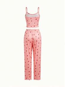 Bonmuse 3件套草莓印花吊带背心和短裤睡衣套装女士睡衣套装夏季睡衣套装草莓睡衣套装可爱睡衣套装睡衣套装女士 - 彩色 - 查看 20