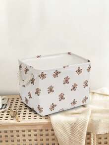 ROMWE Kawaii Cartoon Cute Bear Thicken Durable Laundry Hamper Clothes Storage Basket - Beige - View 5