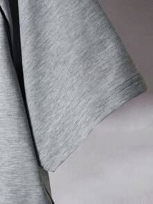 STYNVO Men's Contrast Trim Letter Print Casual Short Sleeve Hoodie - Light Grey - View 4