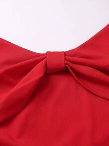 Franclia Elegant Women's Spaghetti Strap Dress, Red, Spring/Summer, Long, Party, Date, Commute, Versatile - Red - View 7