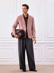 Officeau 男士休闲/商务简约长袖西装外套 - 粉色 - 查看 8