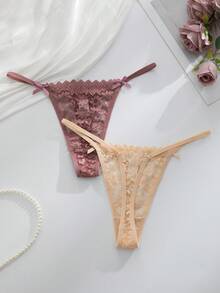 16pcs/Set Romantic Sexy Lace Women's Thong Panties - Multicolor - View 6
