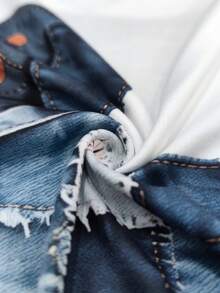 Resyla Women's Casual Cartoon Dog Print Round Neck Short Sleeve T-Shirt - Multicolor - View 3